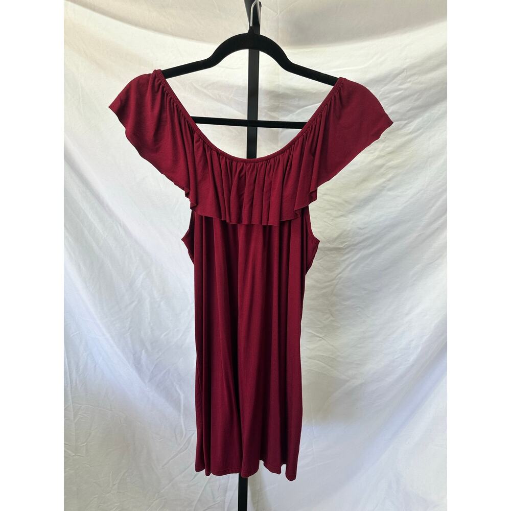 Agnes & Dora NWT Off Shoulder Flowy Tank Wine Size L Resort Festival Boho - Picture 2 of 5